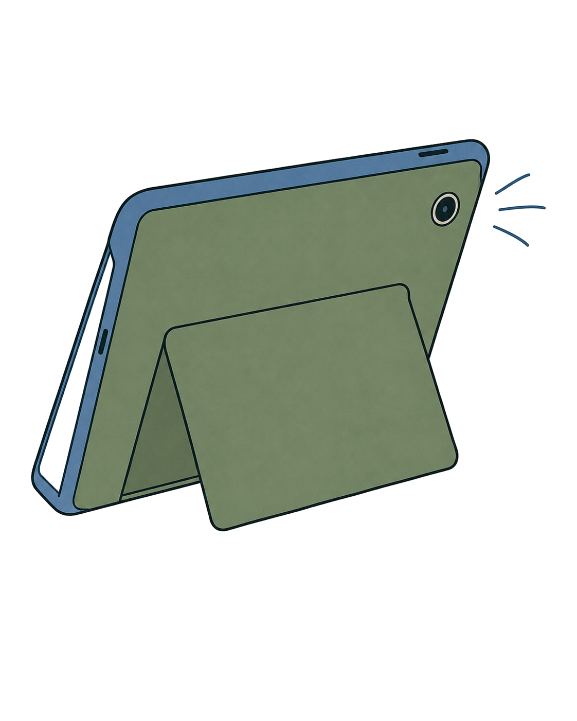 The device from behind, its single camera facing away from the child